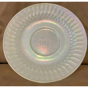 Federal Glass Moon Glow  Saucer Iridescent Rainbow Opalescent 5 3/4” Vintage